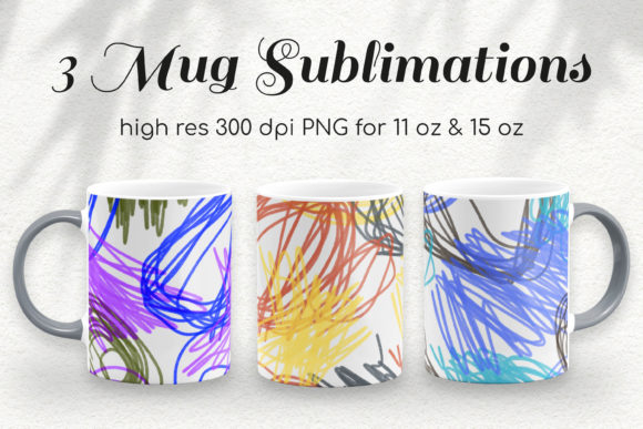 Download Bundle of 3 Scribble 11&amp;15Oz Mugs - Premium Resources