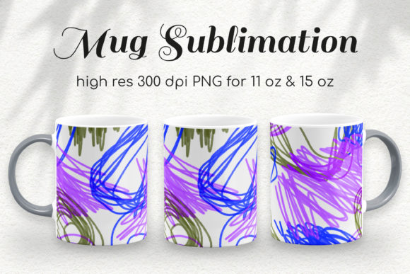 Download Trendy Violet Scribble 11 &amp; 15 Oz Mug - Premium Resources