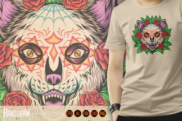 Download Floral Wilderness Muerte Bear Head - Premium Resources