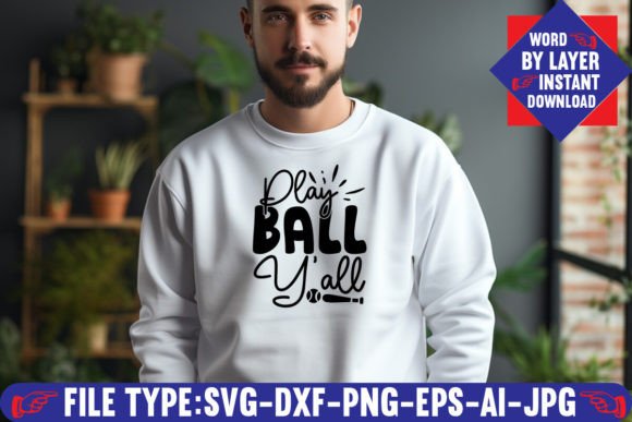 Download Play Ball Y'all Svg Design - Play ball Collection