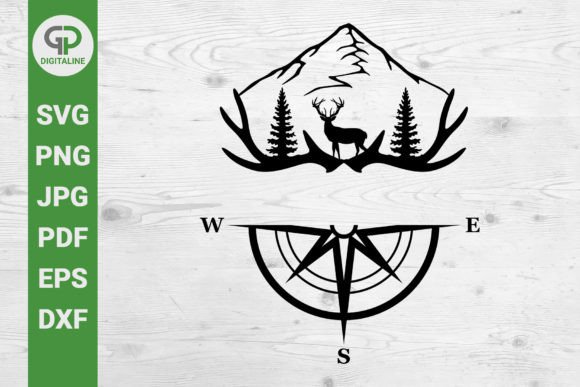 Download Deer SVG, Wilderness and Compass SVG - Premium Resources
