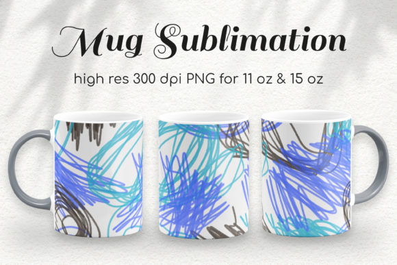 Download Blue Scribble 11 &amp; 15 Oz Coffee Mug - Premium Resources